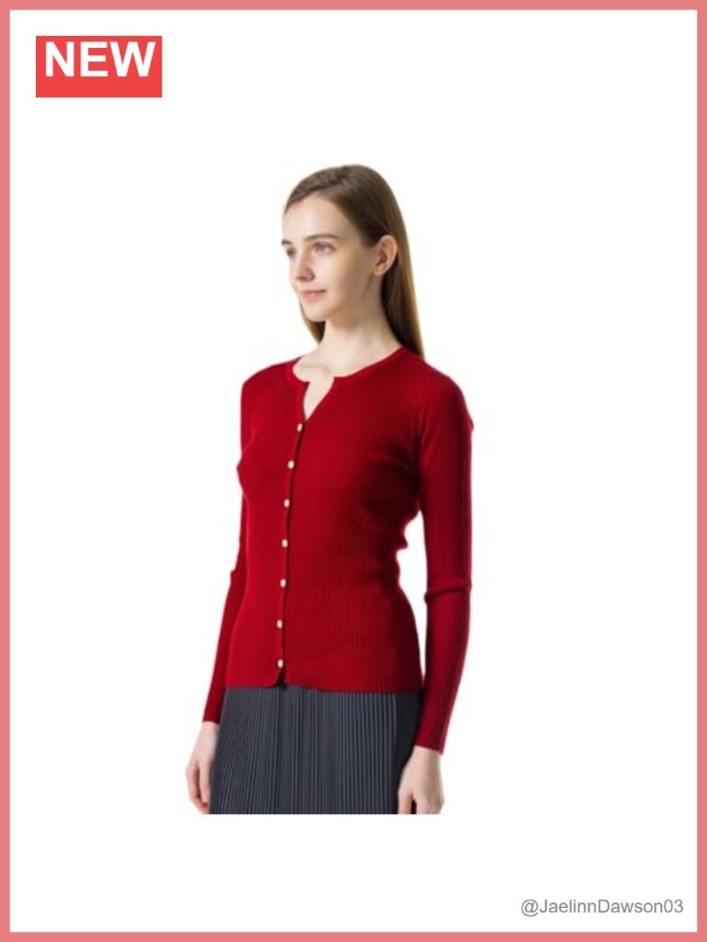 Merino Wool V-Neck Cardigan Sweater Slim Fit Long Sleeve